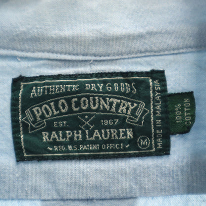 POLO COUNTRY 80s 90s Vintage Cotton Shirt Light Blue Size M