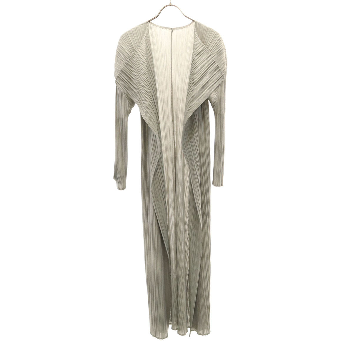 PLEATS PLEASE Pleated Long Cardigan Gray