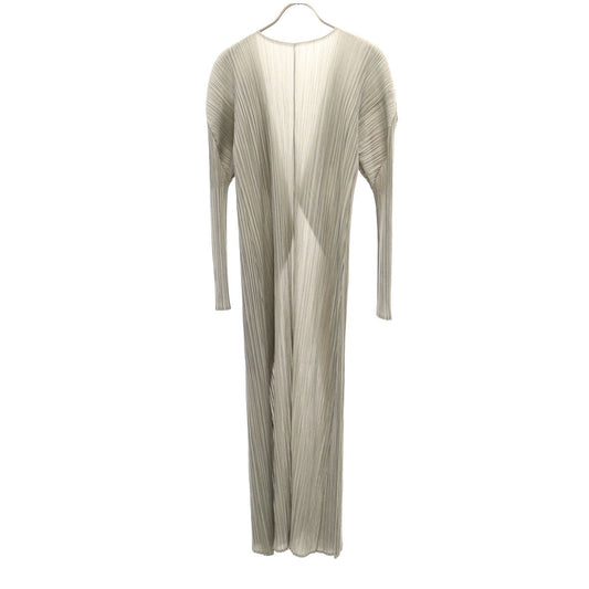PLEATS PLEASE Pleated Long Cardigan Gray
