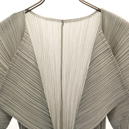 PLEATS PLEASE Pleated Long Cardigan Gray