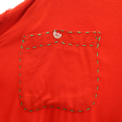 COUNTRY SQUIRE 50s Vintage Open Collar Shirt Red Size L