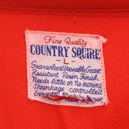 COUNTRY SQUIRE 50s Vintage Open Collar Shirt Red Size L