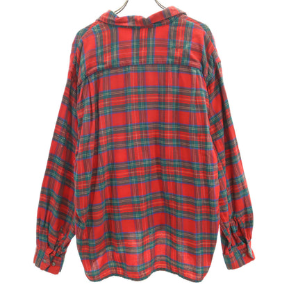 Lone Crest by Modern 50s Vintage Check Open Shirt Red Size L