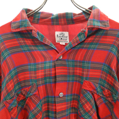 Lone Crest by Modern 50s Vintage Check Open Shirt Red Size L