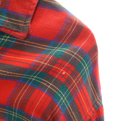 Lone Crest by Modern 50s Vintage Check Open Shirt Red Size L