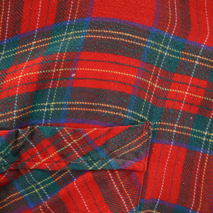Lone Crest by Modern 50s Vintage Check Open Shirt Red Size L