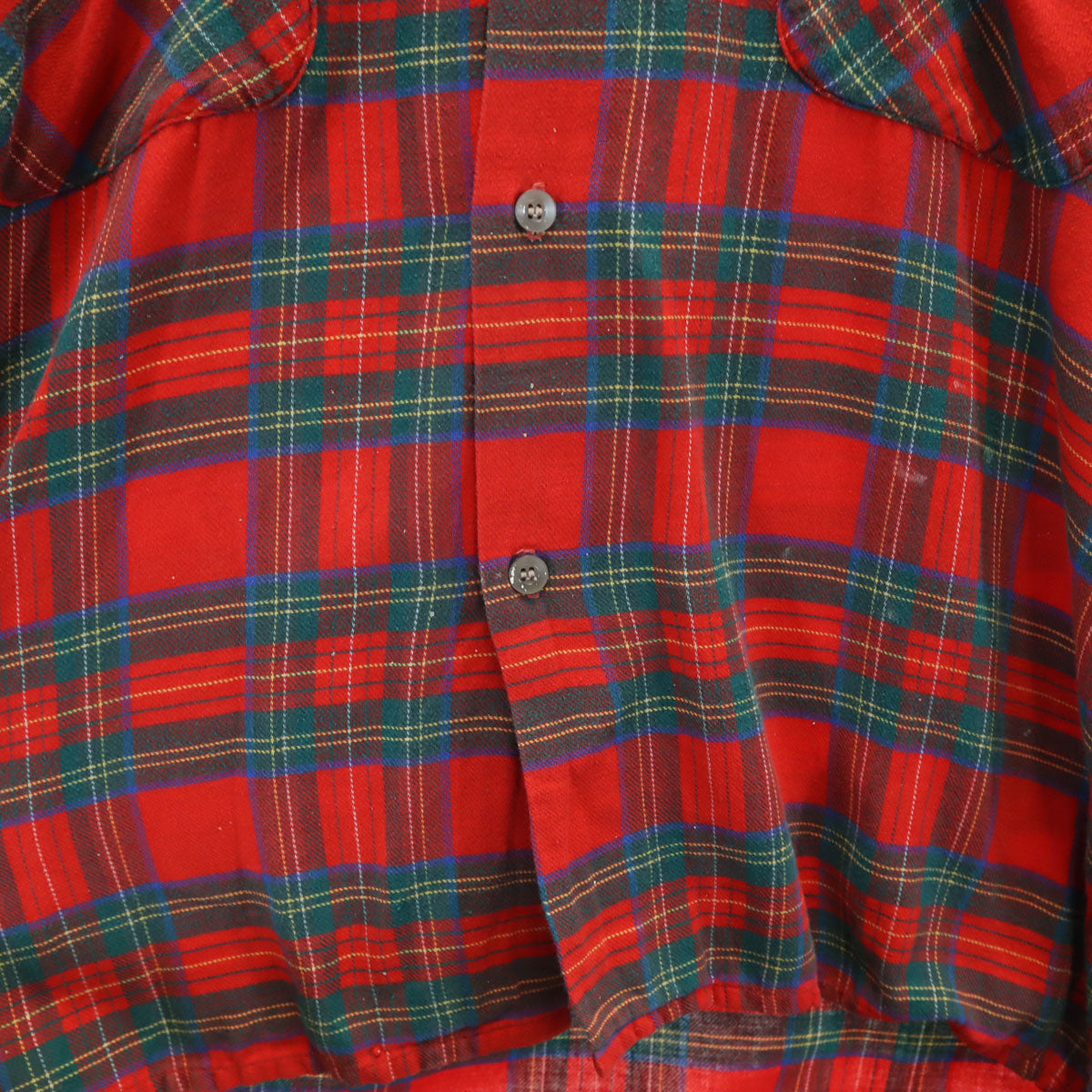 Lone Crest by Modern 50s Vintage Check Open Shirt Red Size L