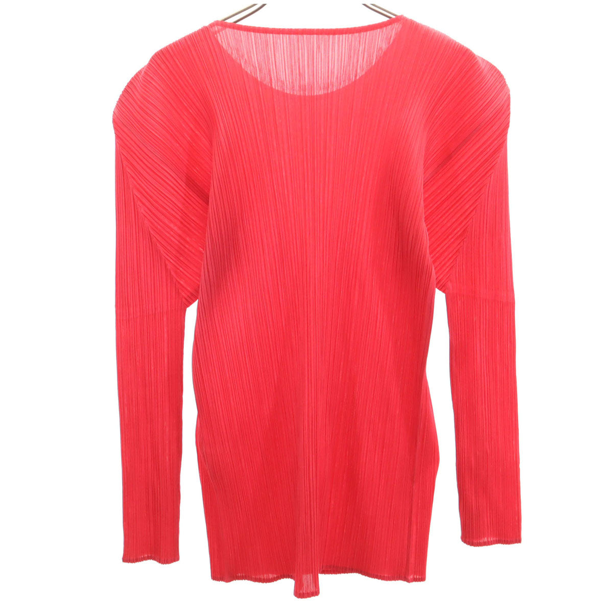 PLEATS PLEASE 90s Red Pleated Long Sleeve Top Size 4