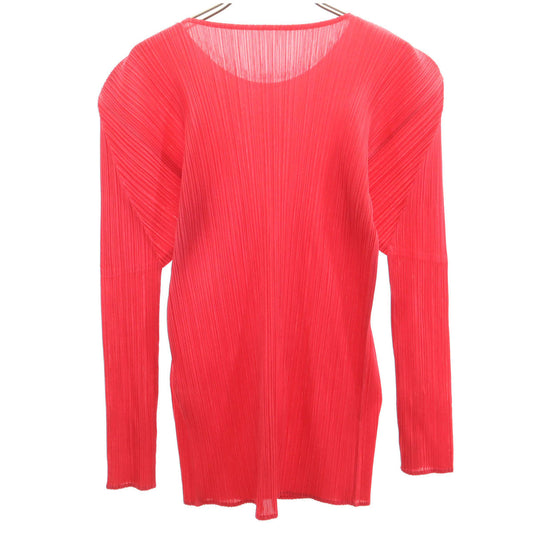 PLEATS PLEASE 90s Red Pleated Long Sleeve Top Size 4