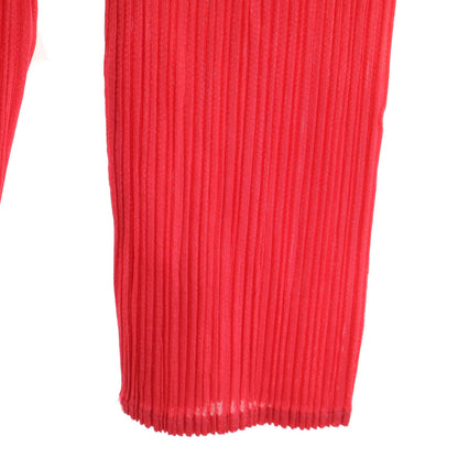 PLEATS PLEASE 90s Red Pleated Long Sleeve Top Size 4