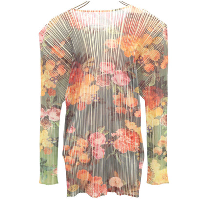 PLEATS PLEASE 90s Floral Pleated Long Top Green Size JP 3