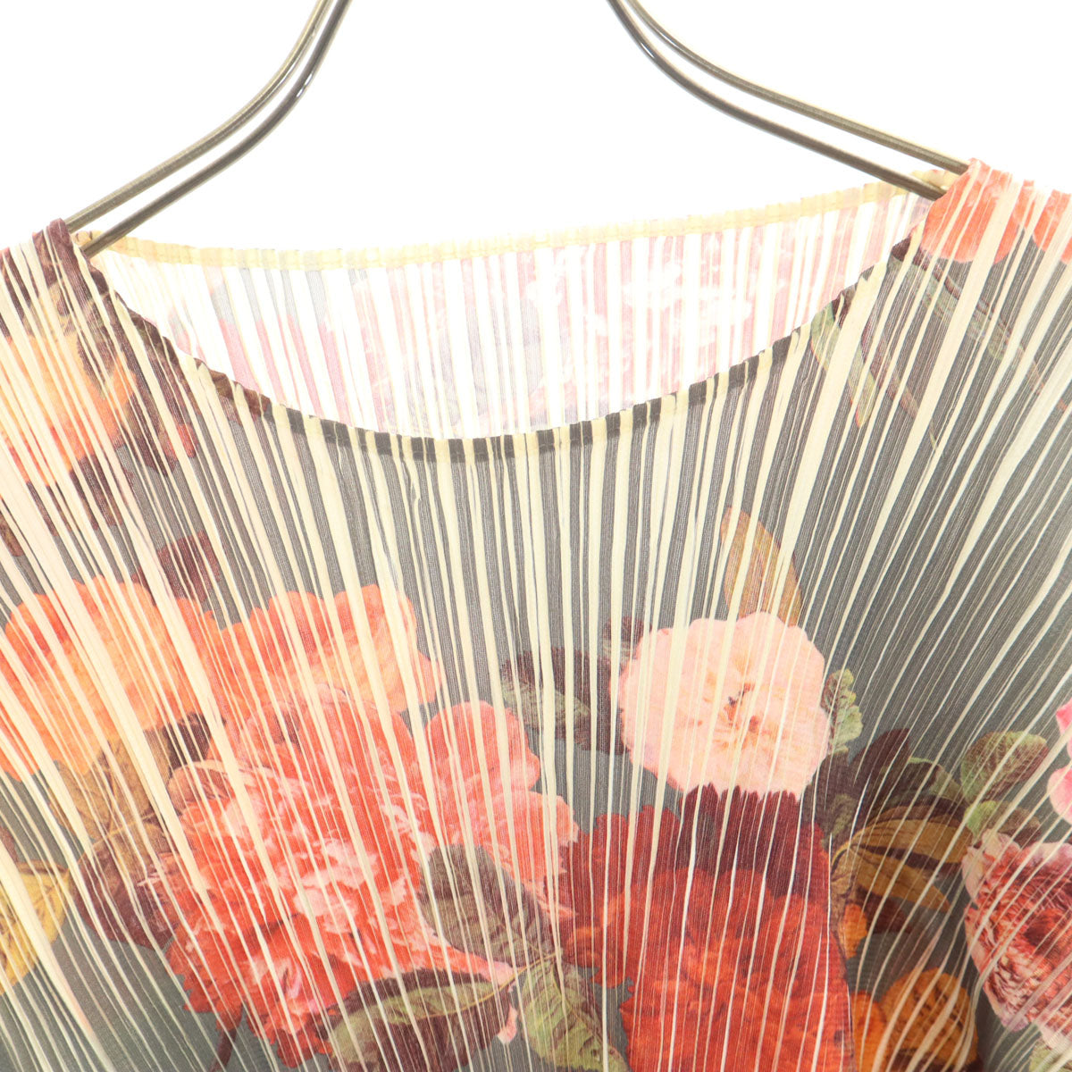 PLEATS PLEASE 90s Floral Pleated Long Top Green Size JP 3
