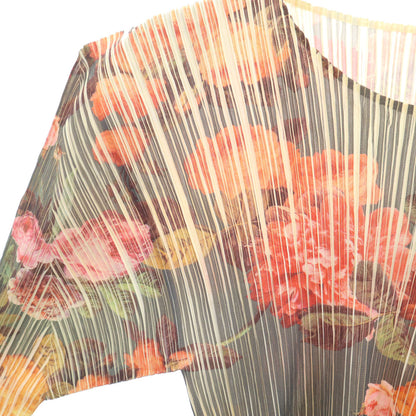 PLEATS PLEASE 90s Floral Pleated Long Top Green Size JP 3