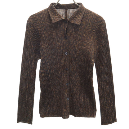 PLEATS PLEASE Pleated Pattern Long Shirt Brown Size JP 3