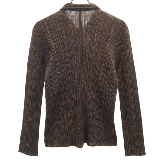 PLEATS PLEASE Pleated Pattern Long Shirt Brown Size JP 3