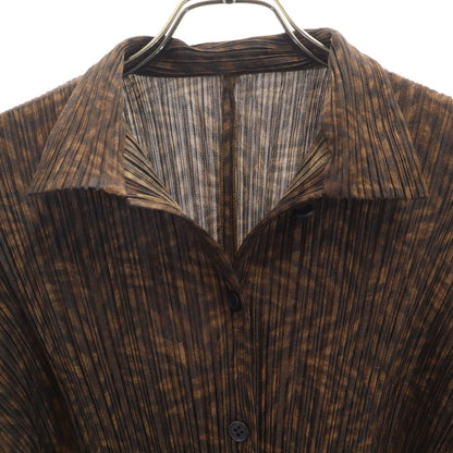 PLEATS PLEASE Pleated Pattern Long Shirt Brown Size JP 3