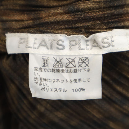 PLEATS PLEASE Pleated Pattern Long Shirt Brown Size JP 3