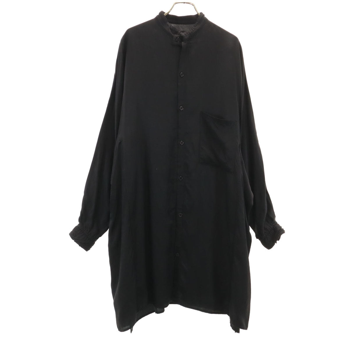 Y's Made in Japan Dolman Long Band Collar Shirt Black Size 1