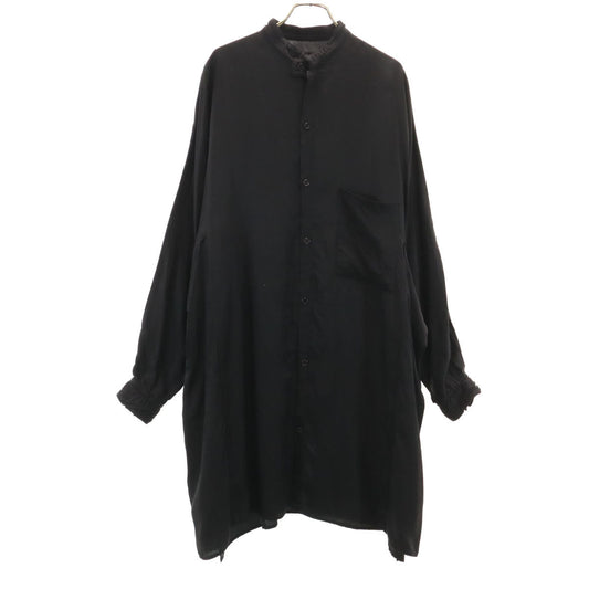 Y's Made in Japan Dolman Long Band Collar Shirt Black Size 1