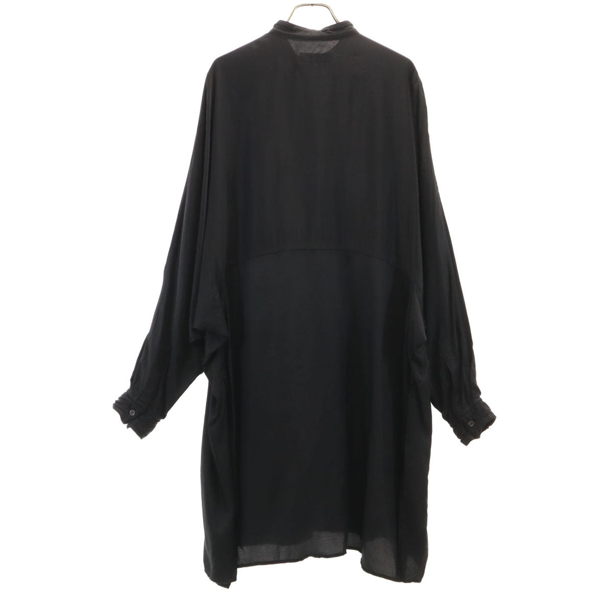 Y's Made in Japan Dolman Long Band Collar Shirt Black Size 1