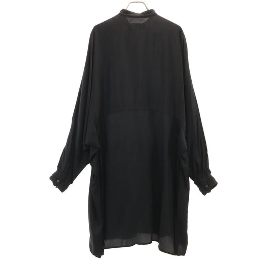 Y's Made in Japan Dolman Long Band Collar Shirt Black Size 1