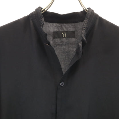 Y's Made in Japan Dolman Long Band Collar Shirt Black Size 1