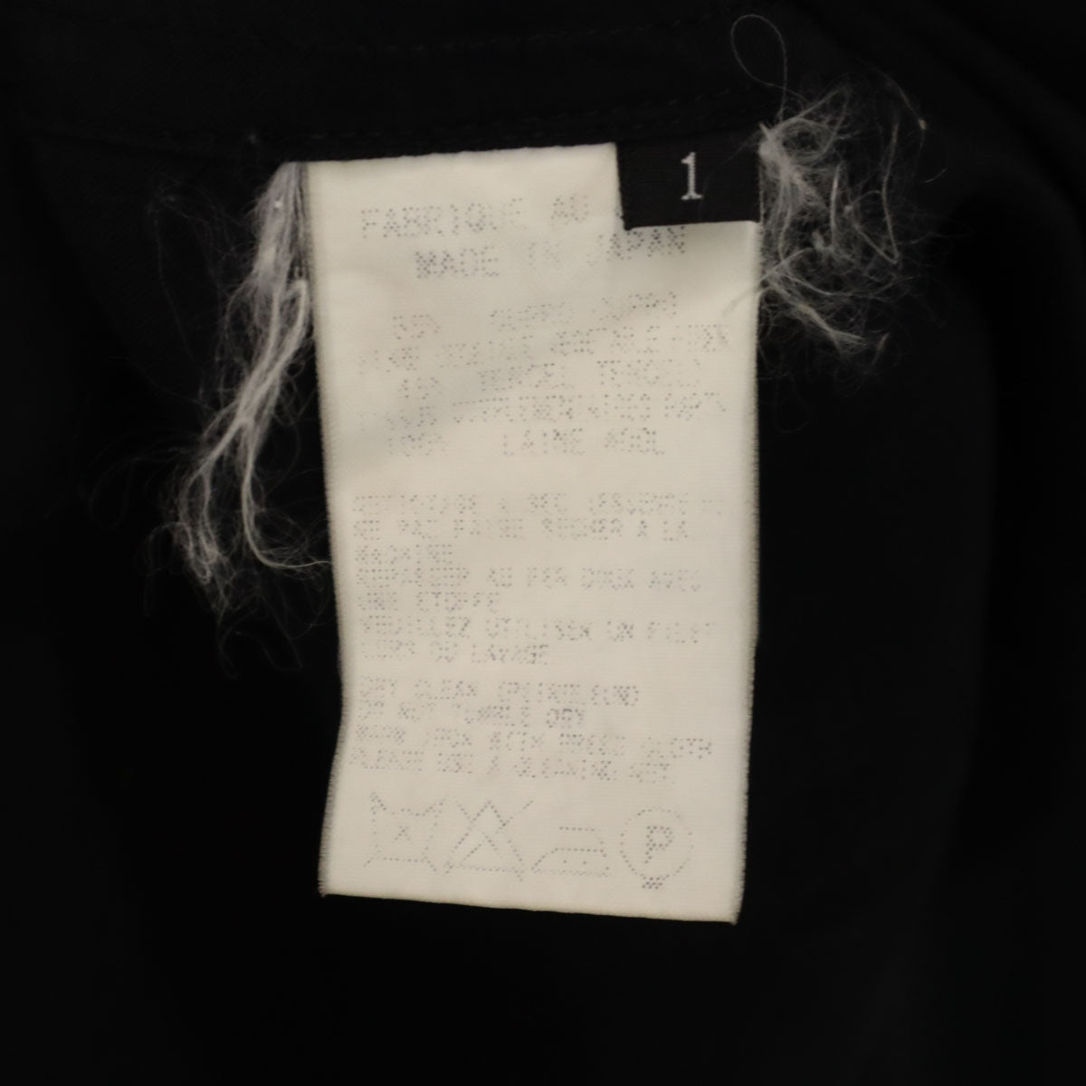 Y's Made in Japan Dolman Long Band Collar Shirt Black Size 1