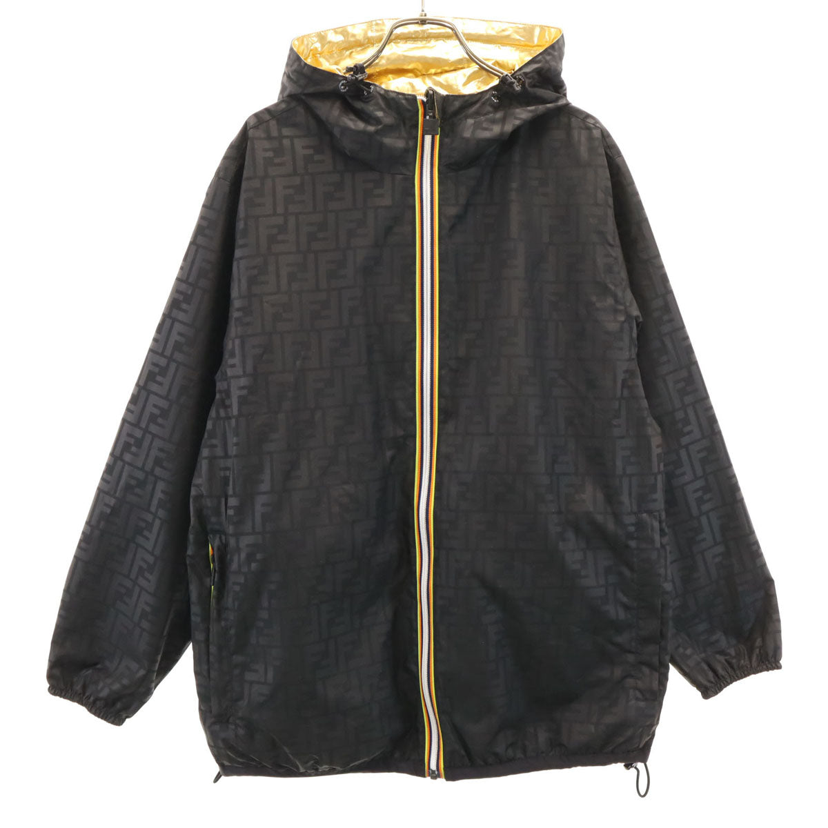FENDI Italian Zucca Reversible Packable Jacket Black Size S