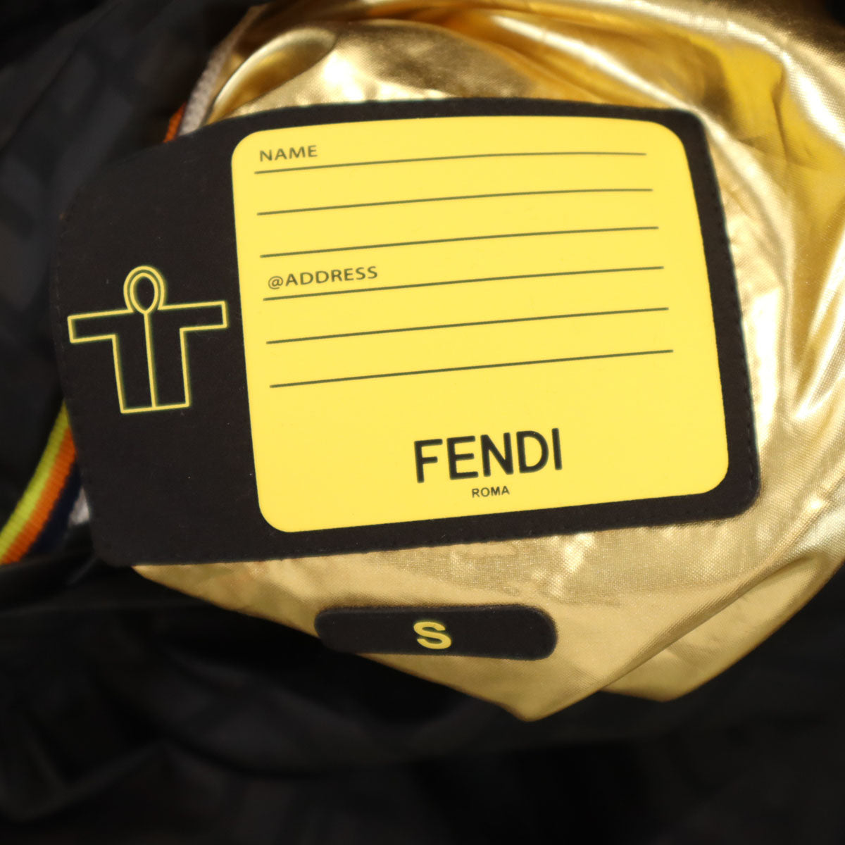 FENDI Italian Zucca Reversible Packable Jacket Black Size S
