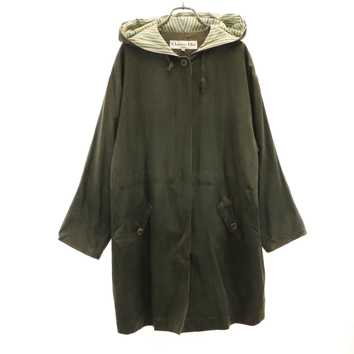 Christian Dior SPORTS 90s Silk Blend Coat Khaki Size M
