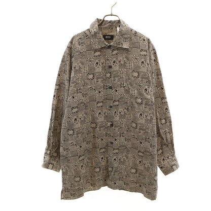 BOSS HUGO BOSS All-Over Animal Print Long Shirt Beige Size L