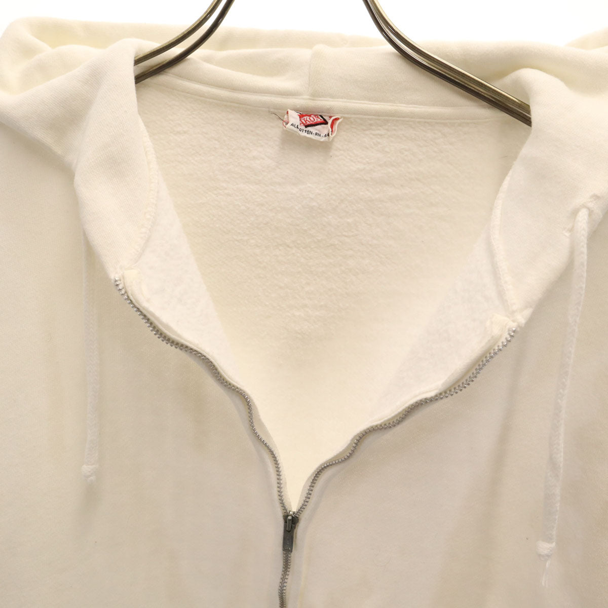 AKOM 60s Vintage Full Zip Hoodie White Size L
