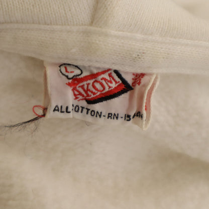 AKOM 60s Vintage Full Zip Hoodie White Size L