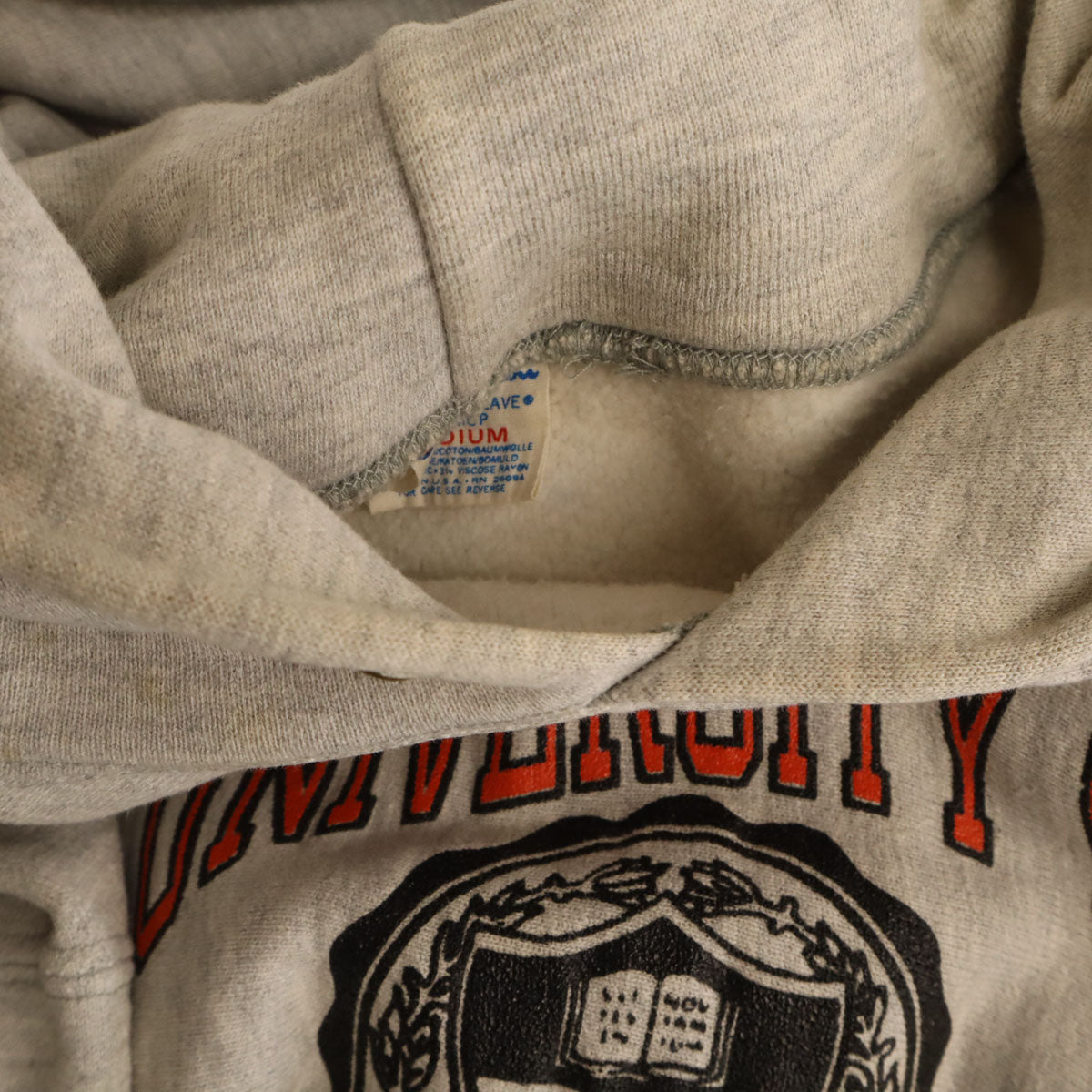 Champion 80s USA Vintage Reverse Weave Hoodie Gray Size M