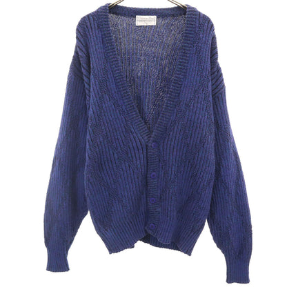 Christian Dior 90s USA Diamond Pattern Cardigan Blue Size S