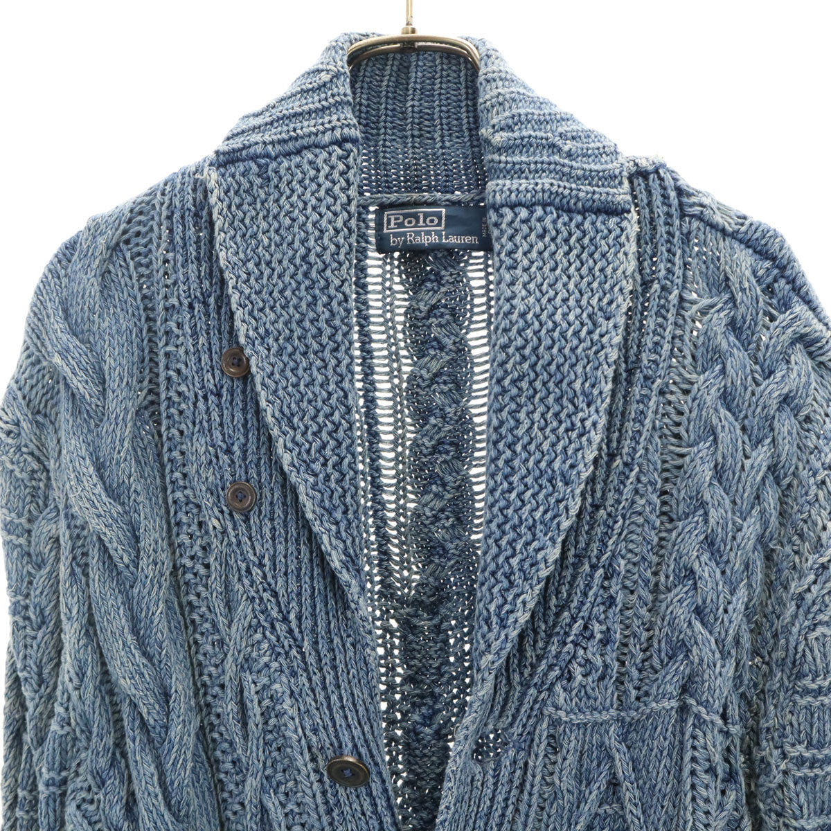 Polo by Ralph Lauren Indigo Dyed Shawl Cardigan Blue Size S
