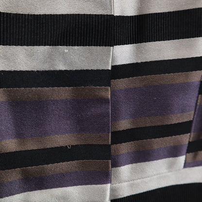 LOUIS VUITTON Silk Blend Striped Half Blouse Purple Size 38