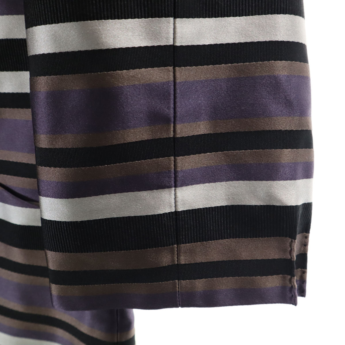LOUIS VUITTON Silk Blend Striped Half Blouse Purple Size 38