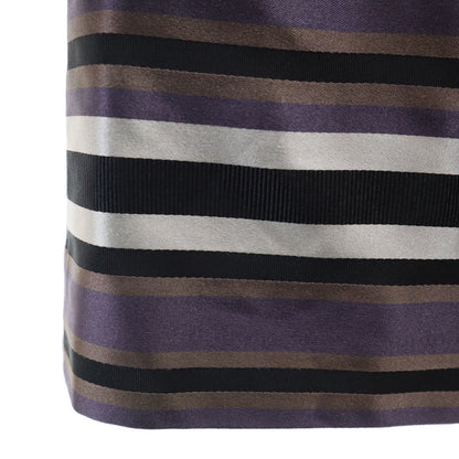 LOUIS VUITTON Silk Blend Striped Half Blouse Purple Size 38