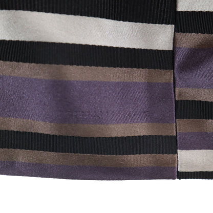 LOUIS VUITTON Silk Blend Striped Half Blouse Purple Size 38