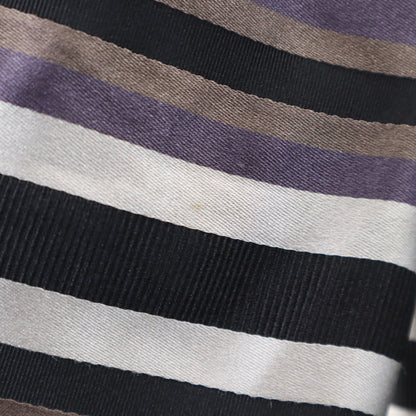 LOUIS VUITTON Silk Blend Striped Half Blouse Purple Size 38