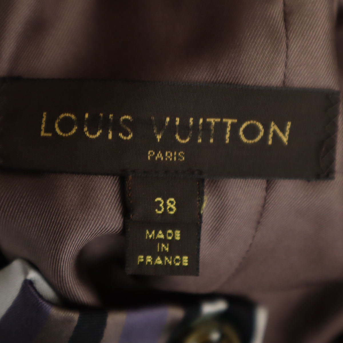 LOUIS VUITTON Silk Blend Striped Half Blouse Purple Size 38