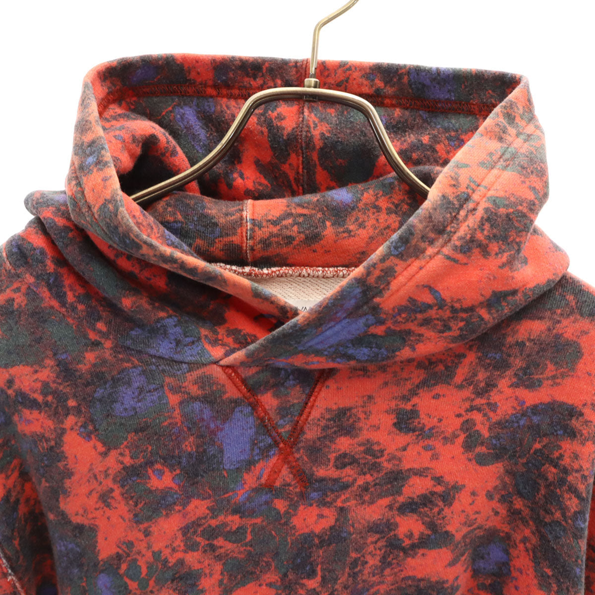 JOHN LAWRENCE SULLIVAN Red Patterned Hoodie Size S