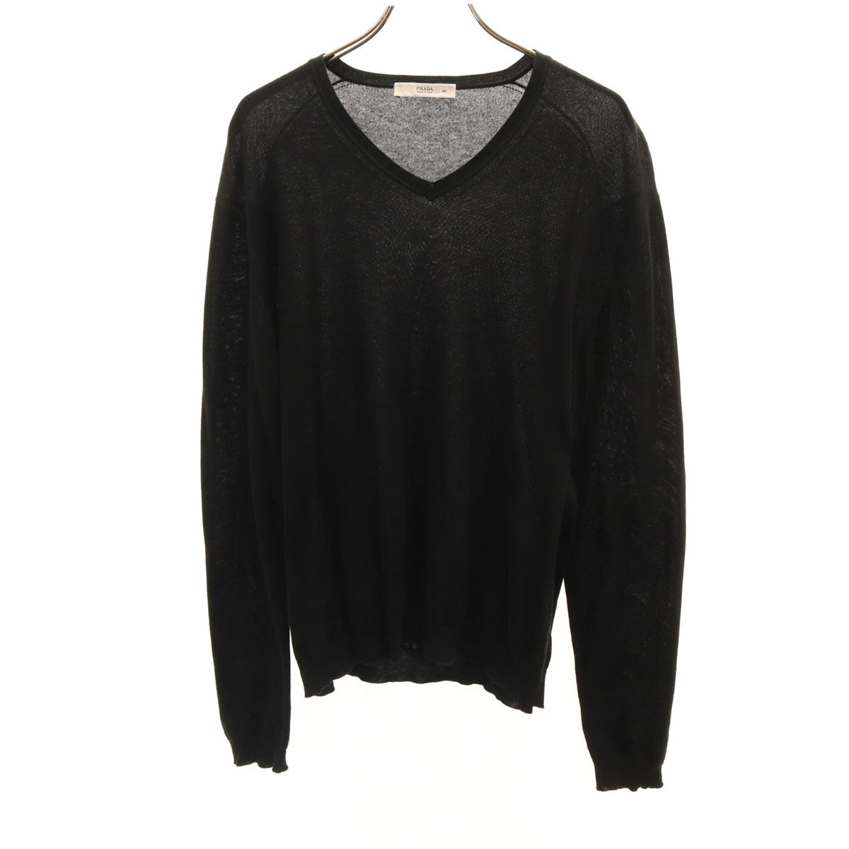PRADA Italian Long Sleeve Knit Sweater Black Size 48