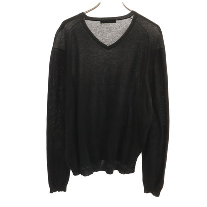 PRADA Italian Long Sleeve Knit Sweater Black Size 48
