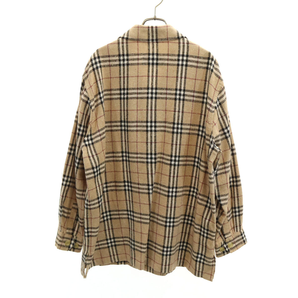 BURBERRY LONDON Nova Check Linen Blend Jacket Beige Size LL
