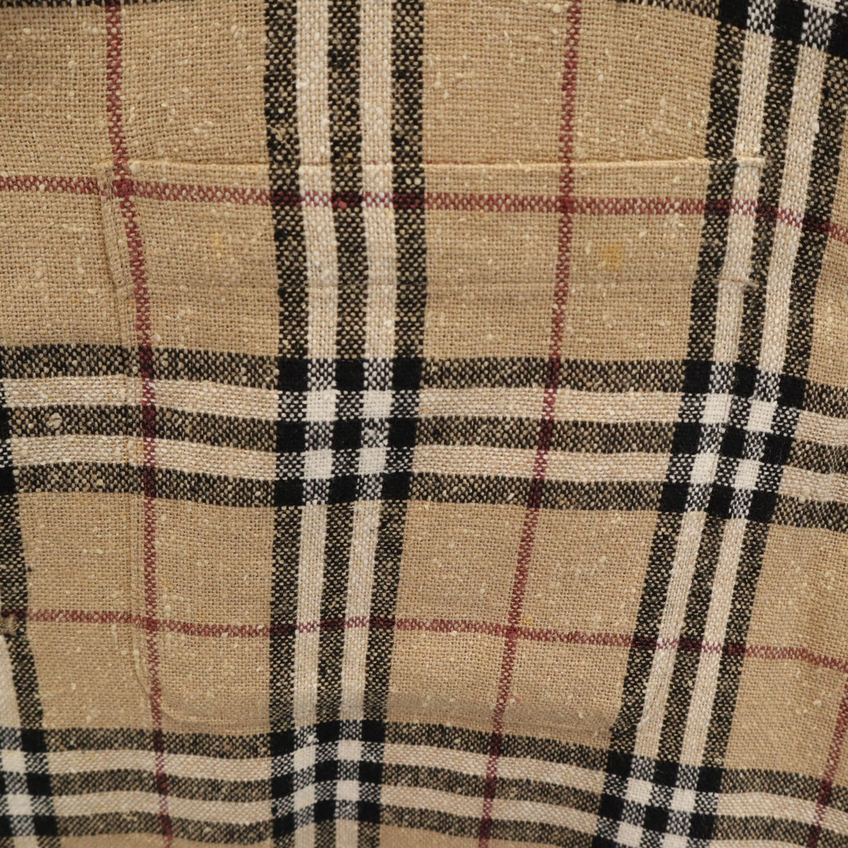 BURBERRY LONDON Nova Check Linen Blend Jacket Beige Size LL