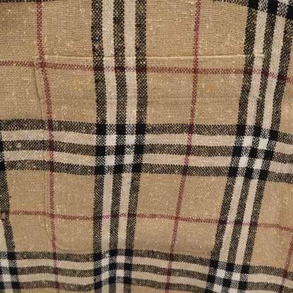BURBERRY LONDON Nova Check Linen Blend Jacket Beige Size LL