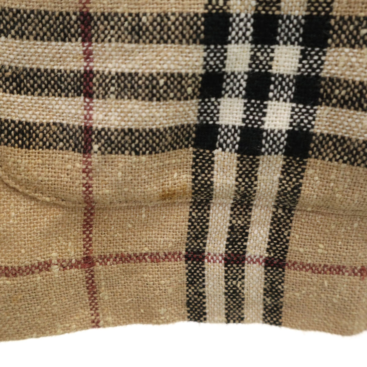 BURBERRY LONDON Nova Check Linen Blend Jacket Beige Size LL