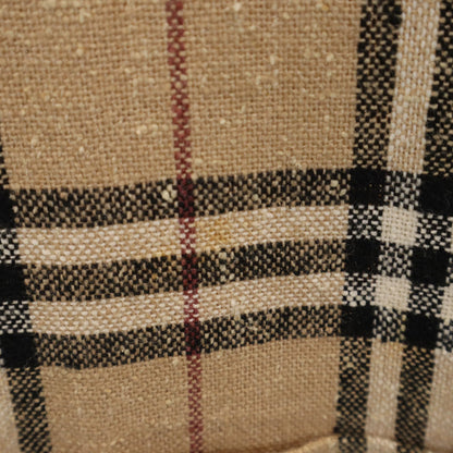 BURBERRY LONDON Nova Check Linen Blend Jacket Beige Size LL